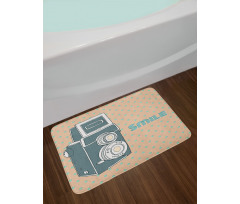 Nostalgic Smile Calligraphy Bath Mat