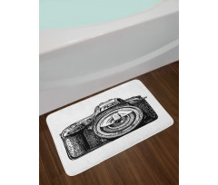 Monochromatic Style Camera Bath Mat