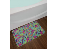 Dots Stripes Composition Bath Mat