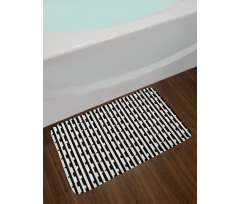 Retro Lines and Triangles Bath Mat