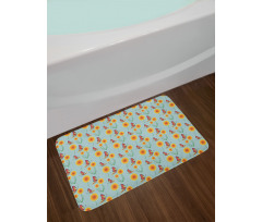 Butterflies Flying Dandelion Bath Mat