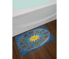 Zodiac Signs Circle Sun Bath Mat