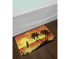 Coconut Palms and Surfer Bath Mat