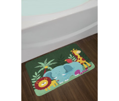 Nursery Jungle Composition Bath Mat