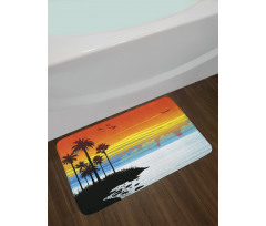 Sunset Sky with Seagulls Bath Mat