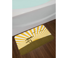 Island with Palms Seagulls Bath Mat