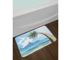 Palm Tree on the Beach Bath Mat