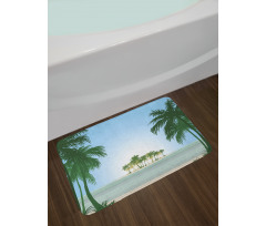 Exotic Palm Tree Beach Bath Mat