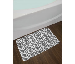 Bunch of Leaves Pattern Exotic Bath Mat