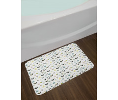 Colorful Plants and Leaves Bath Mat