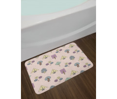 Cartoon Inspired Trees Bath Mat