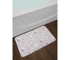 Retro Leaves and Branches Bath Mat