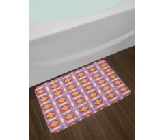 Psychedelic Colorful Grid Bath Mat