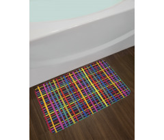 Minimalist Checkered Line Bath Mat