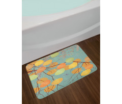 Branches Autumn Leaves Bath Mat