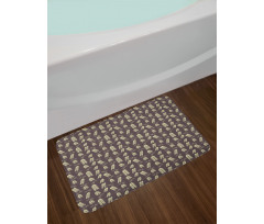 Retro Houses and Bicycles Bath Mat
