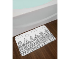 Village Houses Theme Bath Mat