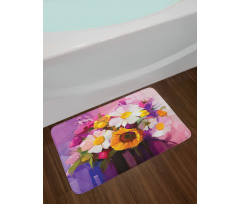 Hand Painted Bouquet Bath Mat