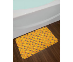 Yellow Orange Petals Bath Mat