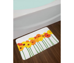 Flowers on Green Stems Bath Mat