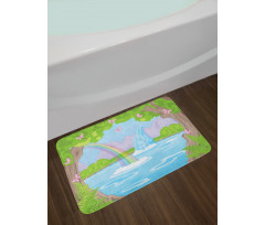 Fairy Landscape Waterfall Bath Mat