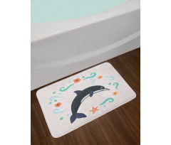 Nautical Ocean Animal Line Bath Mat