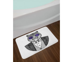 Hipster Animal in a Suit Bath Mat