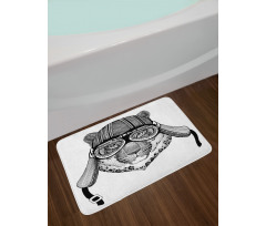 Hipster Cat Modern Design Bath Mat