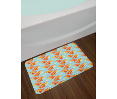 Fire Bird Feathers Bath Mat