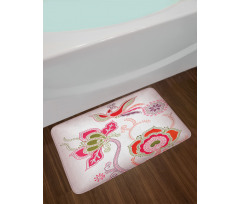 Mystic Bird Eastern Floral Bath Mat