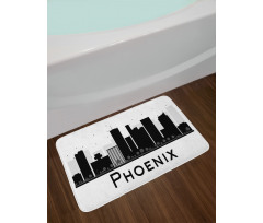 City Silhouette Skyscrapers Bath Mat