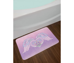 Floral Ornate Heart Bath Mat