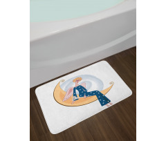 Girl with Trumpet Moon Bath Mat