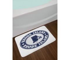 Grungy Stained Stamp Bath Mat