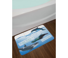 Whale Dolphin and Seal Sea Bath Mat