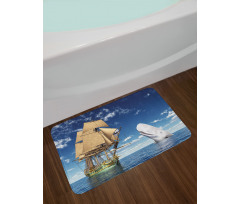 Pirate Ship and Mammal Fish Bath Mat