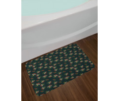 Night at Woodland Insects Bath Mat