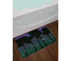 Woodland Night Cartoon Kids Bath Mat