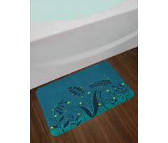 Branches Botanical Leaves Bath Mat