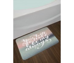 Pastel Tones Romantic Words Bath Mat