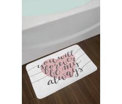 Heart and Love Words Bath Mat