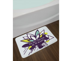 Flower and Love Message Art Bath Mat