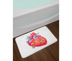 Polygon Art Human Heart Bath Mat