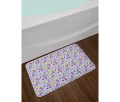 Abstract Spring Botany Art Bath Mat