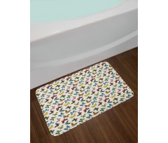 Colorful Butterflies Fun Bath Mat