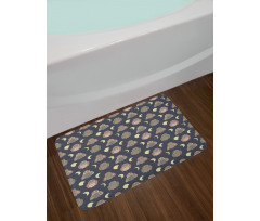 Abstract Owls and Crescent Bath Mat