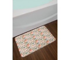 Pastel Vintage Flora Petals Bath Mat