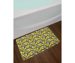 Ornamental Vanilla Flower Bath Mat