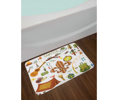 Fleur de Lis Guitar Bonfire Bath Mat