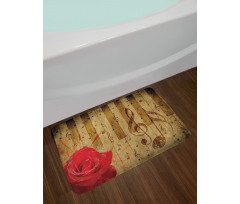 Romantic Rose Musical Notes Bath Mat